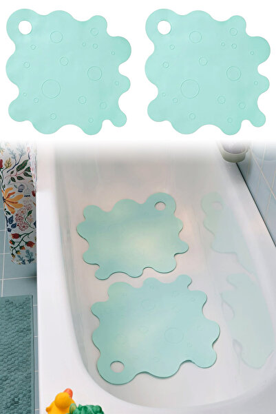 Binbirreyon Αντιολισθητικό Σετ Χαλάκι Μπανιέρας 2 Τεμάχια Χαλάκι Μπάνιου 43x43cm LB070