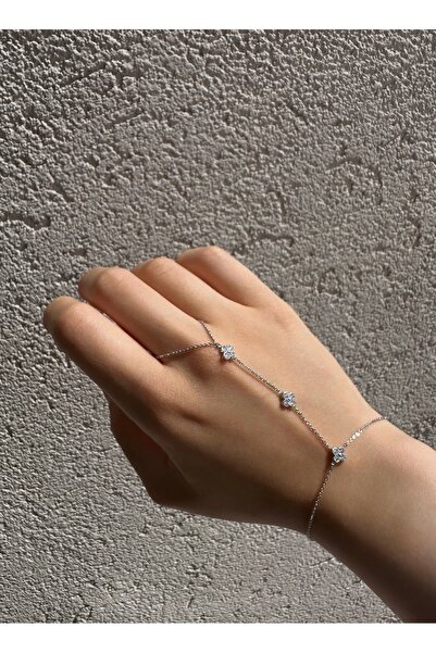 onse Clover Detailed Silver Color Stone Steel Shahmeran Xuping Jewelry