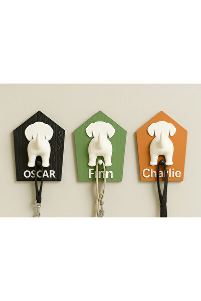 Pawsim Kişiselleştirilmiş Köpek Tasma Tutucu, Tasma Kancası, Duvara Monte Köp...