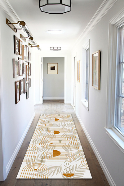 THEMODERNHANE Dijital Baskılı Yolluk Dekoratif Makinede Yıkanabilir Kaymaz Ta...