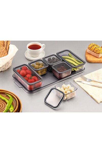 Store 6 Parça Dikdörtgen Kapaklı Kahvaltılık Seti