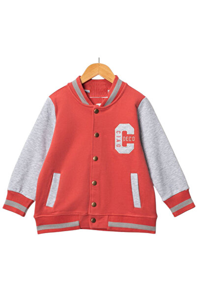 İrem Çocuk Giyim Girl's C Letter Snap Closure College Cardigan