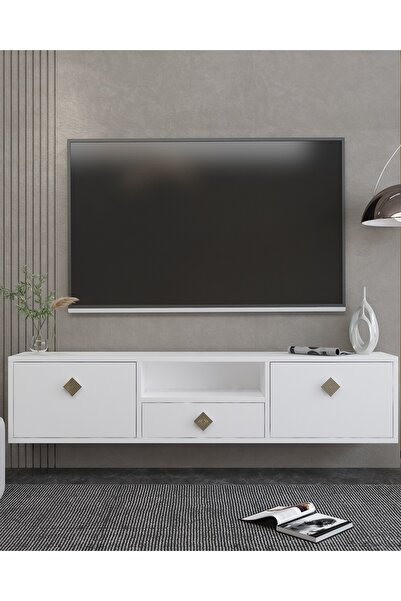 DEMONTE DECOR 1305DROPDD-1 TV SEHPASI BEYAZ-ALTIN KULP