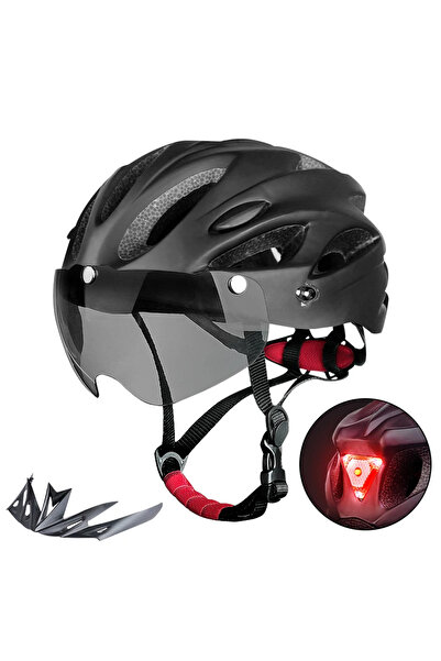 FIXATO Cască de bicicletă, FIXATO, cu lumină spate LED, trei moduri de ilumin...