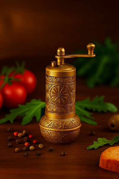 AcarHediyelik Altın Renk Manuel Kahve ve Baharat Değirmeni