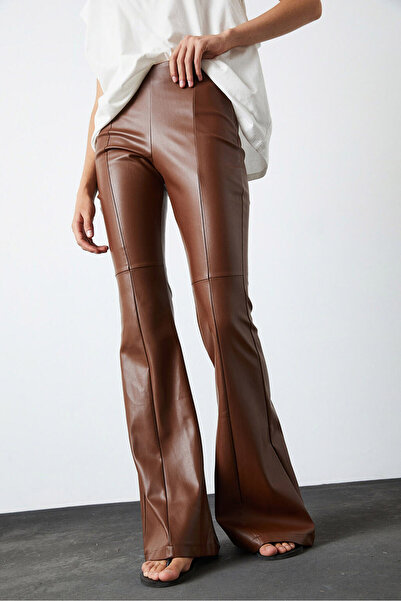 NEWCO Flared Leather Trousers
