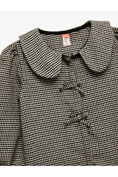 Koton Βαμβακερό μακρυμάνικο πουκάμισο με καρό γιακά μωρού