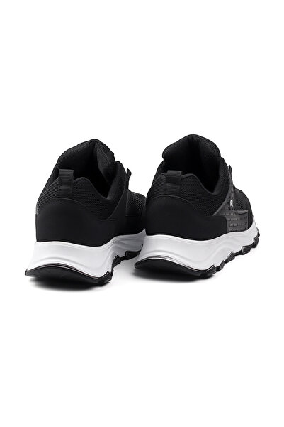 KAJILA Erkek Siyah Spor Ayakkabı Rahat Yürüyüş Koşu Günlük Sneaker Bağcıklı Hafif Taban