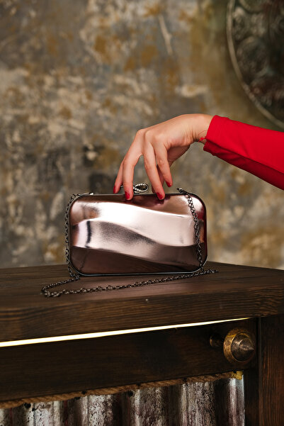 ROZA CANTA Women's Platinum Skin Evening Dress Clutch Portfolio Elegant Bag