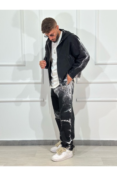 Urban Collection Men's jeans suit, black and white, urban and versatile style