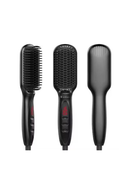 KindKare Perie electrică de îndreptat părul 2 în 1, ceramică, afișaj intelige...