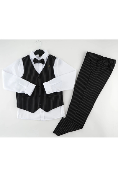 Mc Emirix Kids Wear 3 Button Vest Striped Suit