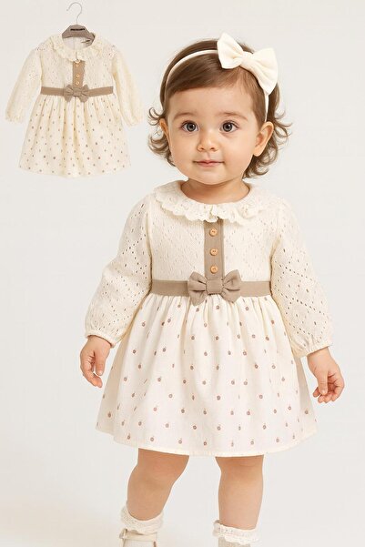 RAPAPA Baby Girl Lace Collar Bow Dress - 1003K