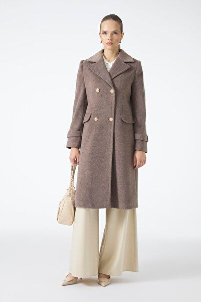 Zühre Double-Breasted Collar Long Coat