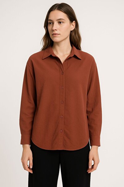 Meşe Moda tunica oversize cu maneca lunga pentru femei - camasa