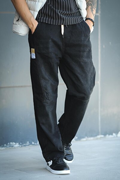 since 1990 man Mancamils Elastic Waist Drawstring Straight Leg Relaxed Fit Men's Jeans