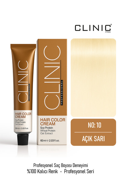CLINIC PYROO No: 10 Saç Boyası – Hair Color Cream 60 ml - Açık Sarı