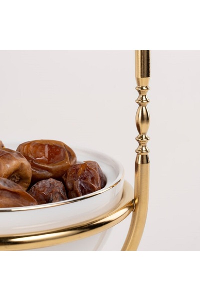 Dallaty white porcelain nut bowl with stand