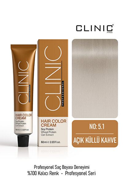 CLINIC PYROO No: 5.1 Saç Boyası – Hair Color Cream 60 ml - Açık Küllü Kahve