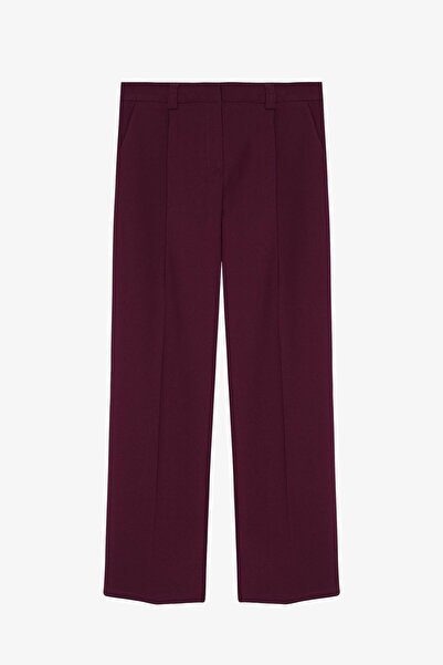 Quzu Жіночі штани з темно-фіолетового бавовняного полотна 26KPNT00911-Mürdüm