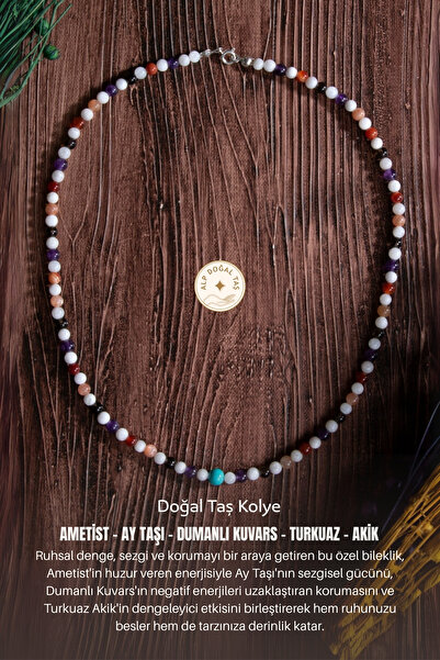 Alp Doğal Taş Sertifikalı Ametist Ay taşı Dumanlı Kuvars Turkuaz Akik Doğal T...