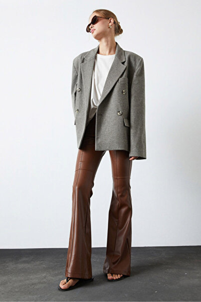 NEWCO Flared Leather Trousers