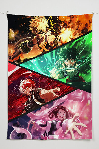 Charmbi My Hero Academia Вертикальна настінна покришка – якісна тканина з ані...