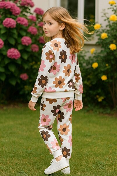 MAXI DRY Heart Patterned Girl's Bottom and Top Set