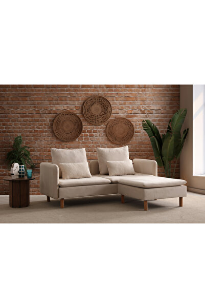 S Home Design Concept Luna 3 Modül Köşe (2 MODÜL VE PUF TAKIM), Babyface, Kır...