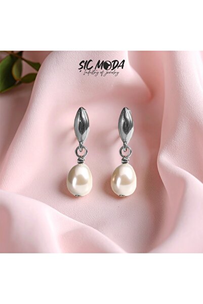 SIC MODA Cercei Eleganti cu Perla din Argint 925, 6098A