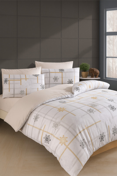 conzaliza Çift Kişilik Pamuklu Nevresim Takımı | Tam Takım Lastikli Çarşaflı |