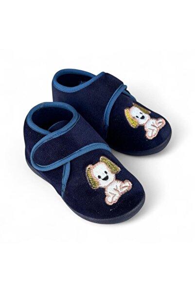 AkınalBella papuci de casă cu velcro cu imprimeu câine albastru închis pentru...