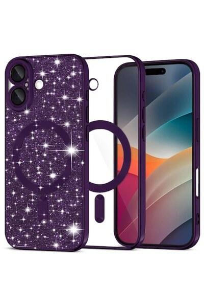 Stef's Cat Carcasă MagSafe de lux cu sclipici pentru iPhone 17, F73, poliuret...