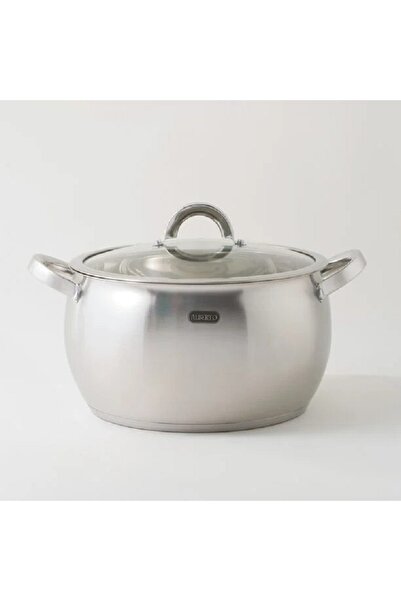 Alberto قدر من الفولاذ المقاوم للصدأ مع غطاء، فضي، 6.5 لتر