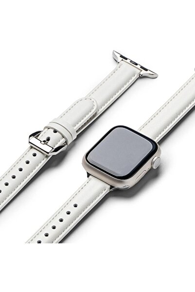 Stef's Cat Strap for Apple Watch SE 40mm, U58, Genuine Leather, White