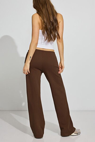 Seeh Kahverengi Geniş Paça Kadın Eşofman Altı SH275