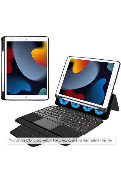 Stef's Cat Keyboard Case for iPad Air 13 2024 + Protective Film, KeyTab Pro, U32, Polycarbonate, Black