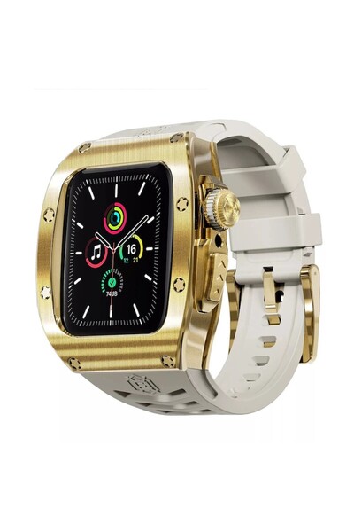 Stef's Cat Protective Case for Apple Watch 7/8/9 45mm + Strap, U71, Polycarbonate, Gold
