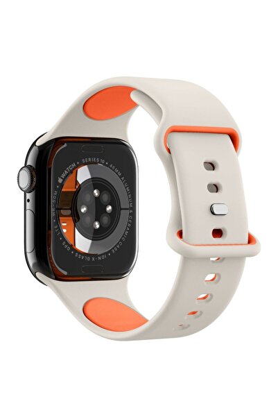 Danex Compatible Apple Watch Strap (38/40/41/42mm) D83 Silicon Flex, Orange Beige