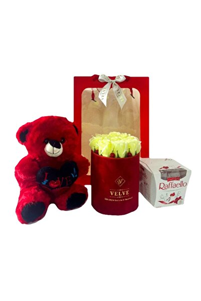 velve Pachet Bright, aranjament floral cu 9 trandafiri de sapun fosforescenti...
