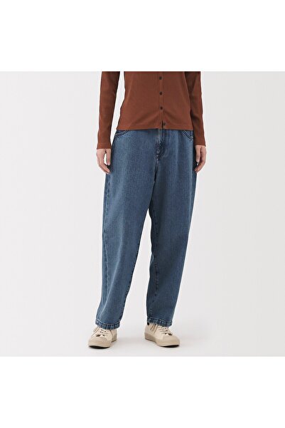 Muji Kapok Blended Denim Barrel Pants