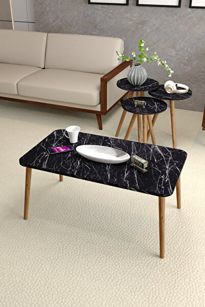 GOLDFALEZ Zigon Sehpa Ve Orta Sehpa Kr Torna Bendir 4 Lü Set