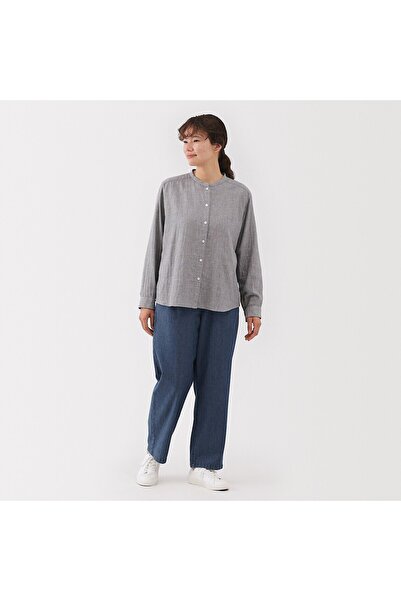 Muji Washed Denim Easy Tapered Pants