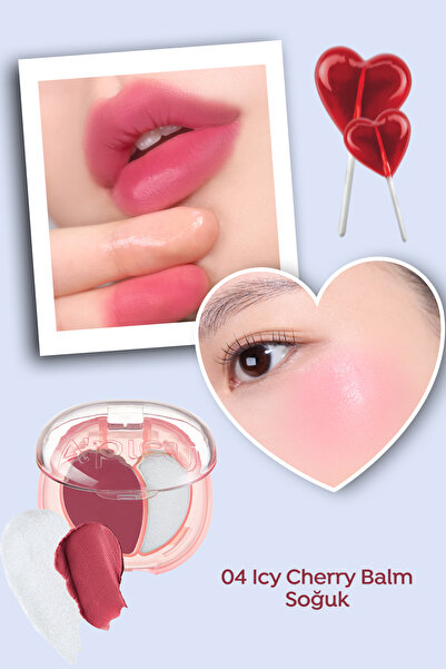 Missha Kalıcı Dudak & Yanak Balmı A'PIEU Juicy-Pang Mood Blending Lip&Cheek Balm (04 Icy Cherry Balm)