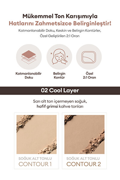 Missha İki Renkli, Soğuk Alt Tonlu Kontür Paleti A'PIEU Juicy-Pang Layering Shading (02 Cool Layer)