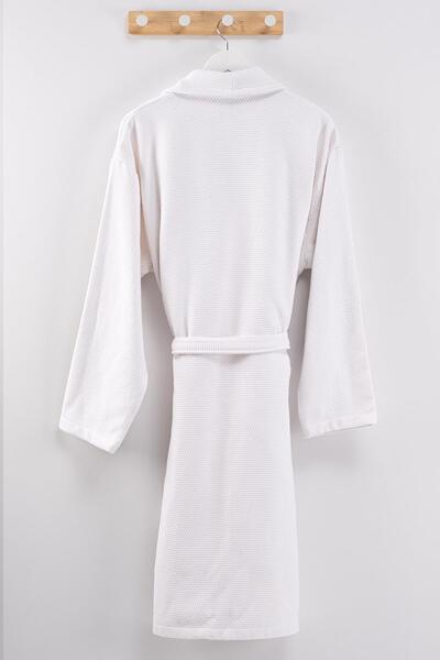 Ender Home Piquea Şalyaka Bathrobe – 100% Cotton, Unisex