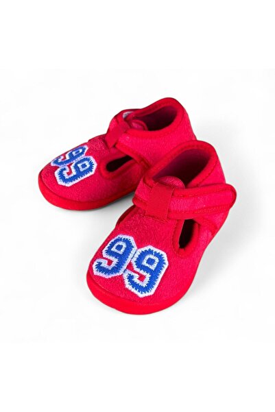 AkınalBella Kids Red Baby Boy Velcro Anti-Slip Sole Lightweight Home Shoes Slippers