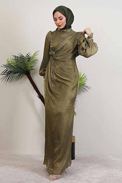 GİYZAMİLA Umay Tesettür Abiye Haki