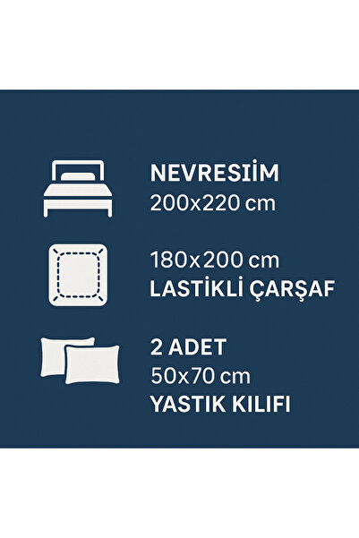conzaliza Çift Kişilik Pamuklu Nevresim Takımı | Tam Takım Lastikli Çarşaflı |