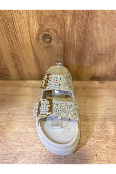 Moda Arena Genuine Leather Stone Slippers